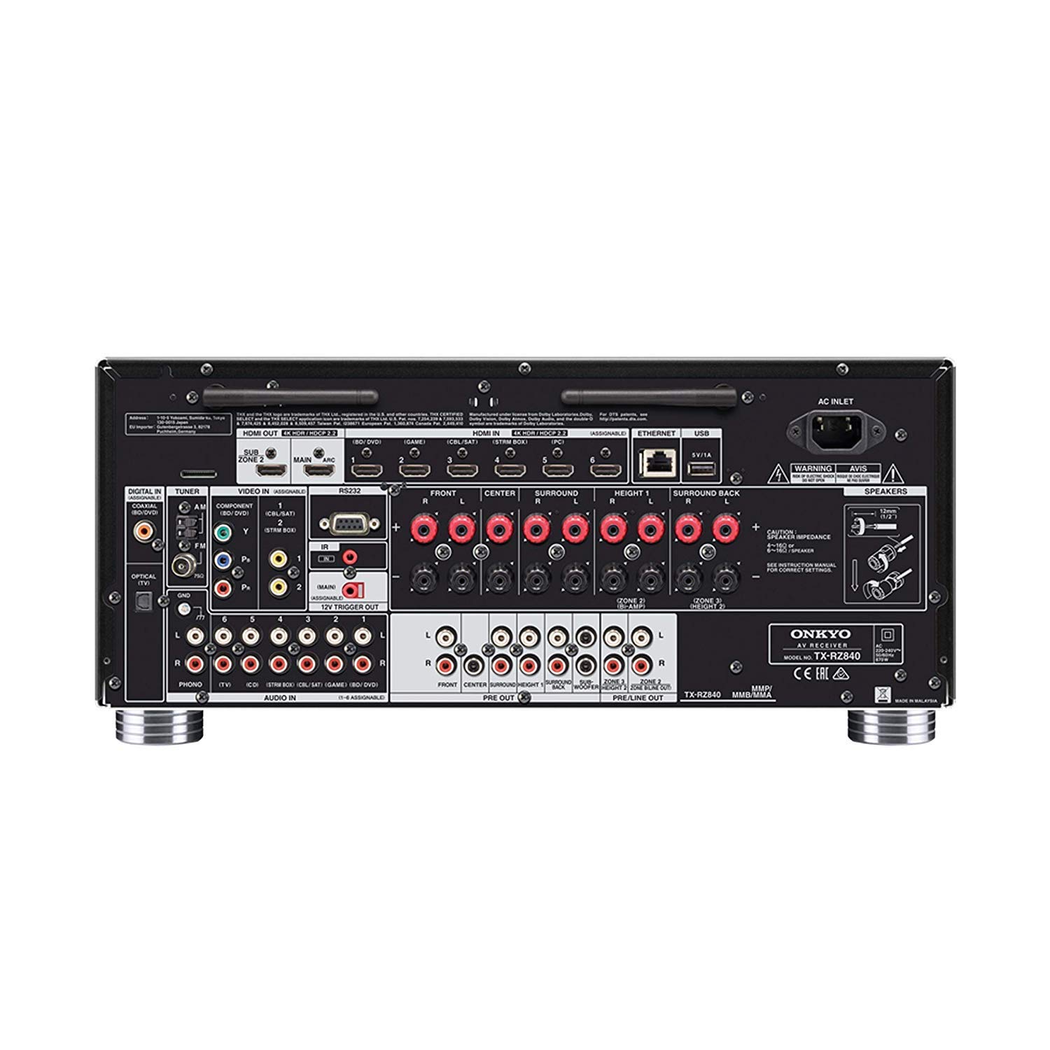 ONKYO AVレシーバー TX-RZ840 9.2チャンネル Onkyo TX-RZ840 Smart AV Receiver with 4K Ultra HD | Dolby Atmos